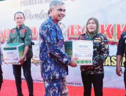 DIHADIRI KAPOLDA, POLRESTA MANADO GELAR PEMERIKSAAN KESEHATAN DAN PEMBAGIAN PAKET SEMBAKO