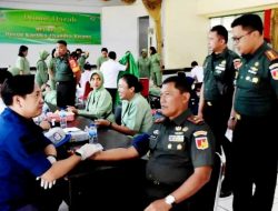 Peringati HUT ke-78 Persit, Danrem 131/Santiago ikut Kegiatan Donor Darah