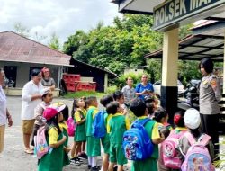 Mako Polsek Mapanget Dikunjungi oleh Anak-Anak TK Balitka dalam Kegiatan Pendidikan Kepolisian