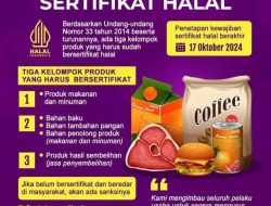 PROGRAM PEMERINTAH PUSAT, MULAI 17 OKTOBER 2024 SEMUA PRODUK WAJIB BERSERTIFIKAT HALAL