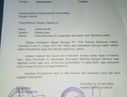 Kepala Desa Sinunukan III Minta PLN Menambah Tiang Listrik dan Trafo