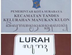 Aksara Jawa di Kelurahan Manukan Kulon Surabaya