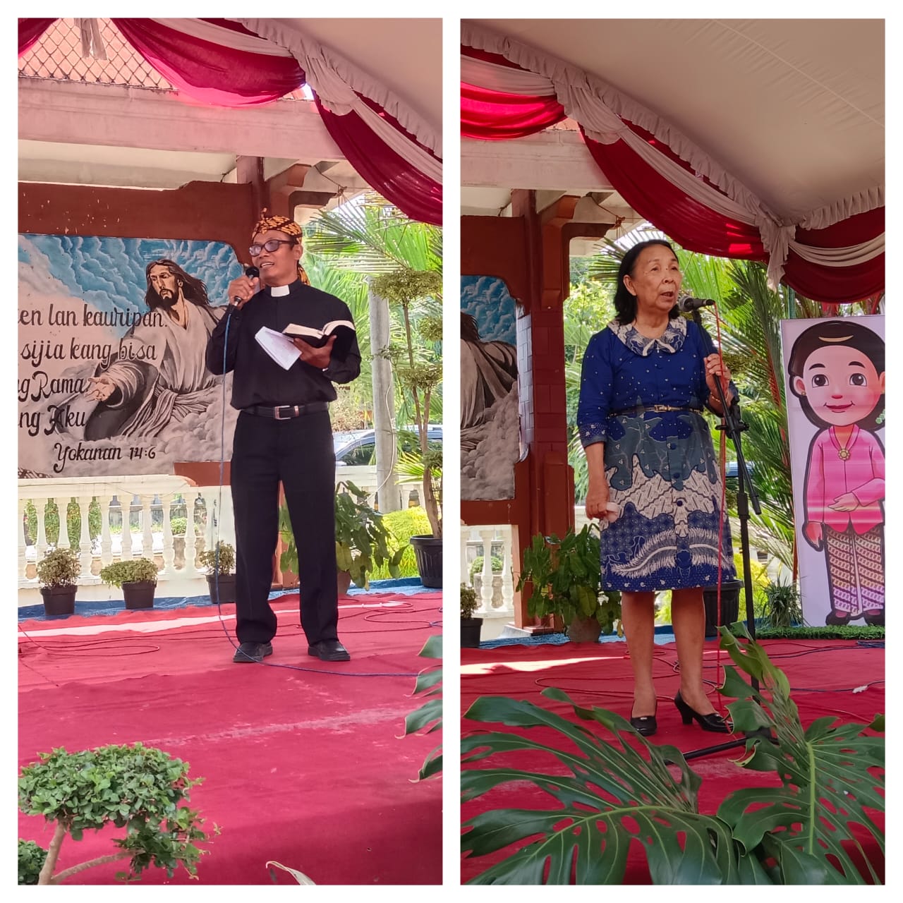 Foto kiri: Bapak Pdt. Ngadianto dari GKJW Segaran Wates KediriFoto kanan: Ibu Lisly Ketua SULAN PUSAT.