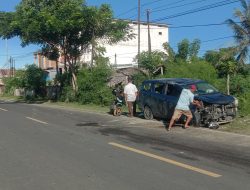 Kecelakaan Tunggal Menabrak Tiang Listrik di Majene