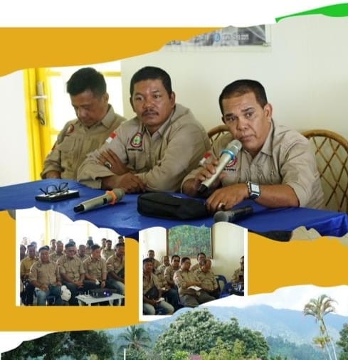 Foto: Ketua SPBUN PTPN I Syaiful Zahri, Sekretaris Rusli Achmad dan Bendahara Muslem.