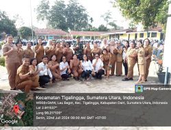 KODIM 0206 KABUPATEN DAIRI MELALUI KORAMIL 04 TIGALINGGA MENJADI PEMBINA UPACARA DI SMPN 1 TIGALINGGA