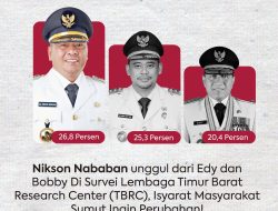 Lembaga Survei TBRC: Elektabilitas Nikson Nababan Teratas, Disusul Bobby dan Edy Rahmayadi