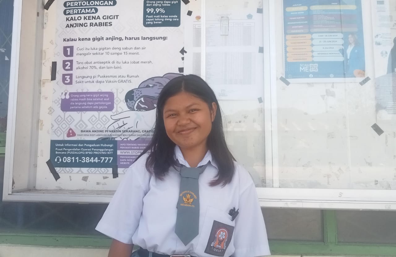 Foto: Angelina Lahera salah satu peserta didik SMAS Pelita Karya.