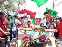 IJO ABANGKAN JOMBANG, PASLON MUNDJIDAH – SUMRAMBAH DAFTAR KE KPU DIANTAR RIBUAN PENDUKUNG MILITANNYA