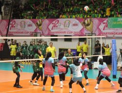 Bhayangkari Cup 2024: Tim Bola Voli Jatim Raih Kemenangan Perdana di GOR Tridharma Petrokimia Gresik
