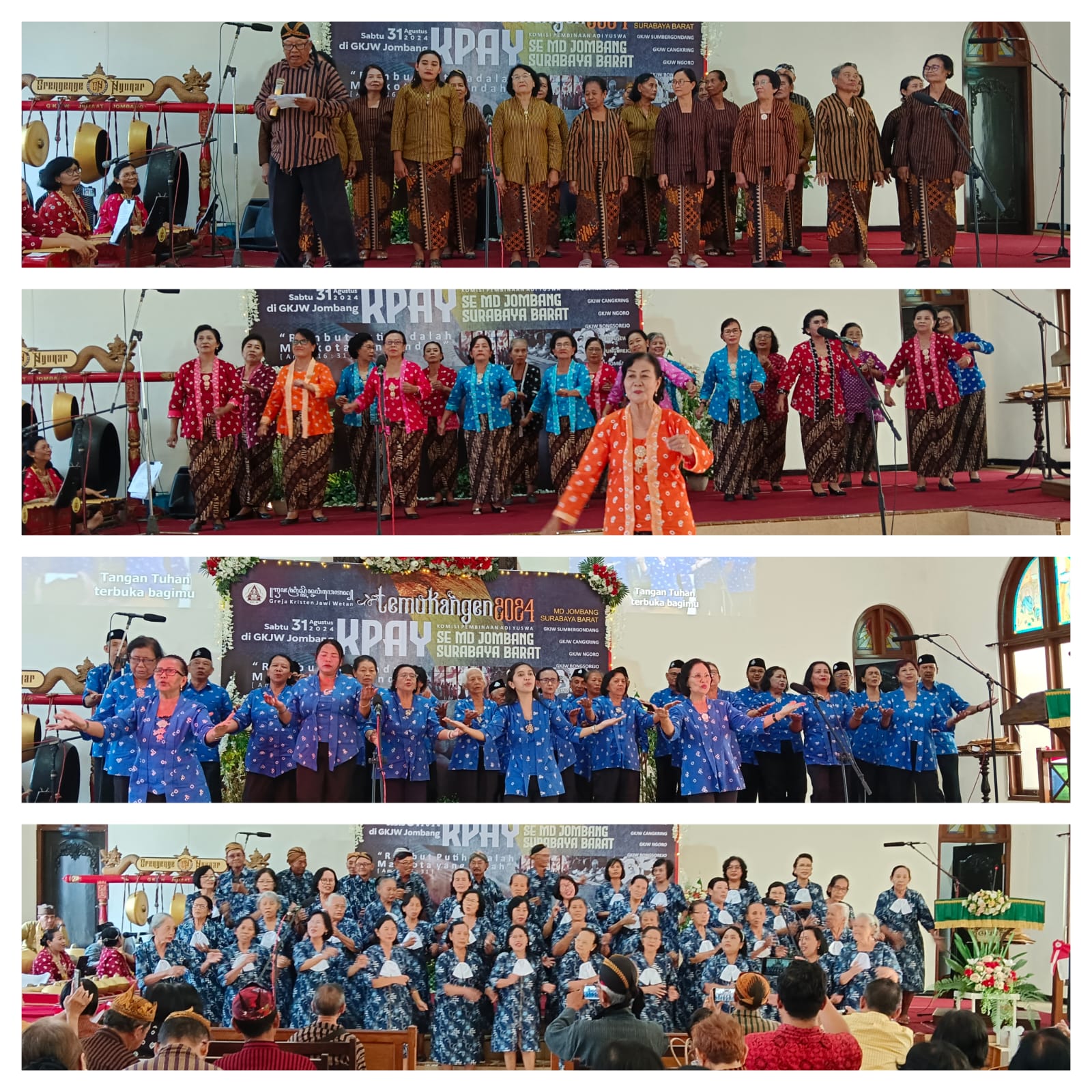 Foto dari atas ke bawah: KPAY GKJW Mutersari, KPAY GKJW Mojowarno, KPAY GKJW Mojoagung, KPAY GKJW Kertorejo.