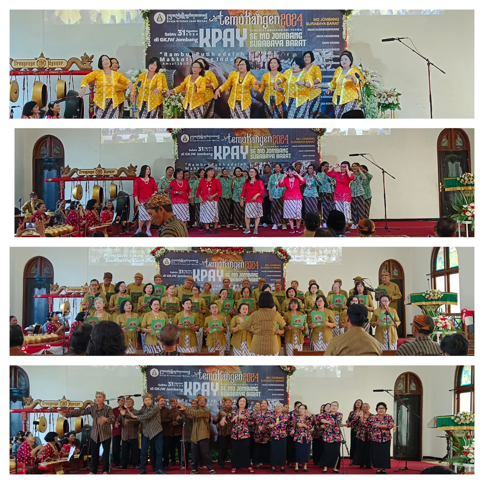 Foto dari atas ke bawah: KPAY GKJW Mundusewu, KPAY GKJW Wungurejo, KPAY GKJW Jombang, KPAY GKJW Wonosalam.
