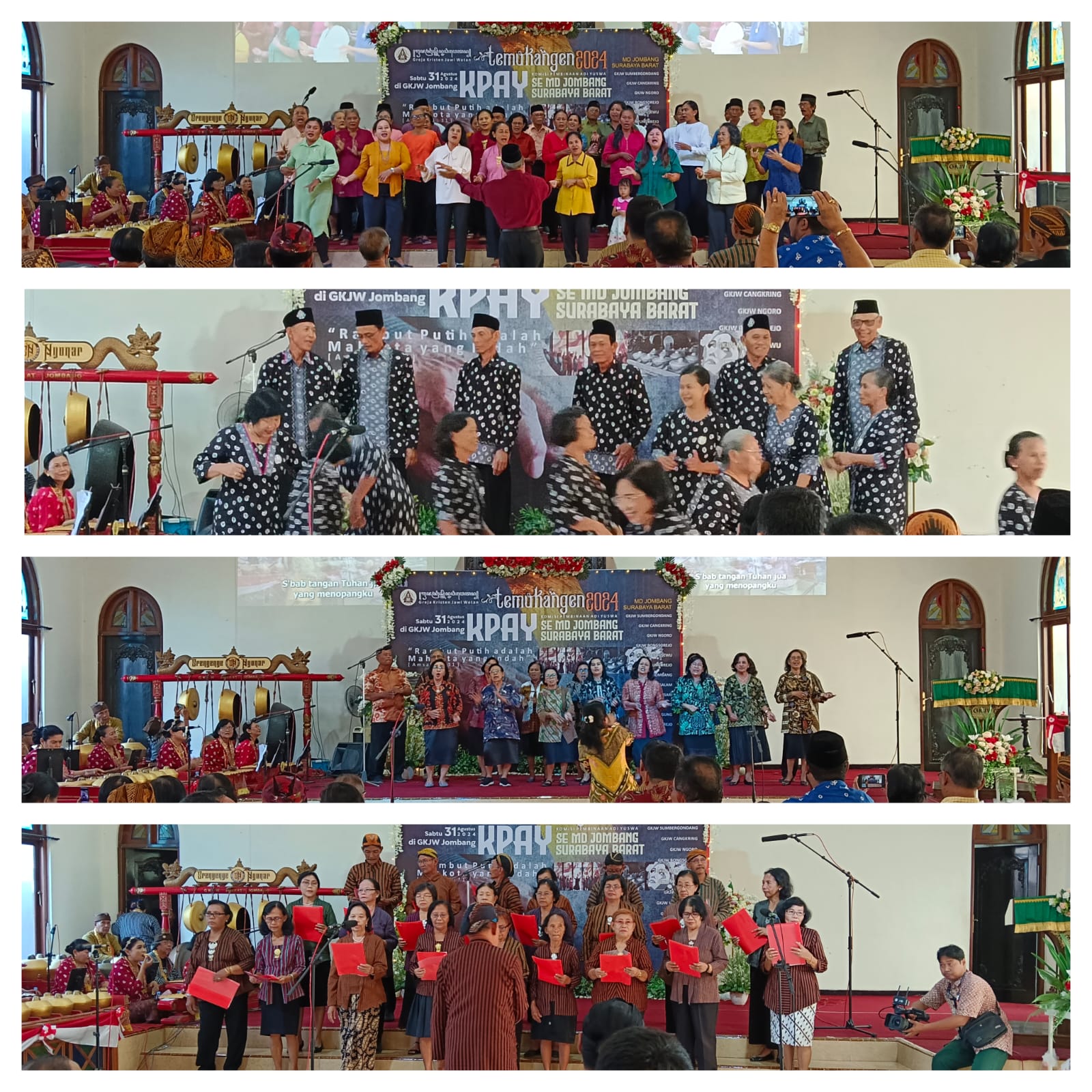 Foto dari atas ke bawah: KPAY GKJW Sumbergondang, KPAY GKJW Cangkring, KPAY GKJW Ngoro, KPAY GKJW Bongsorejo.