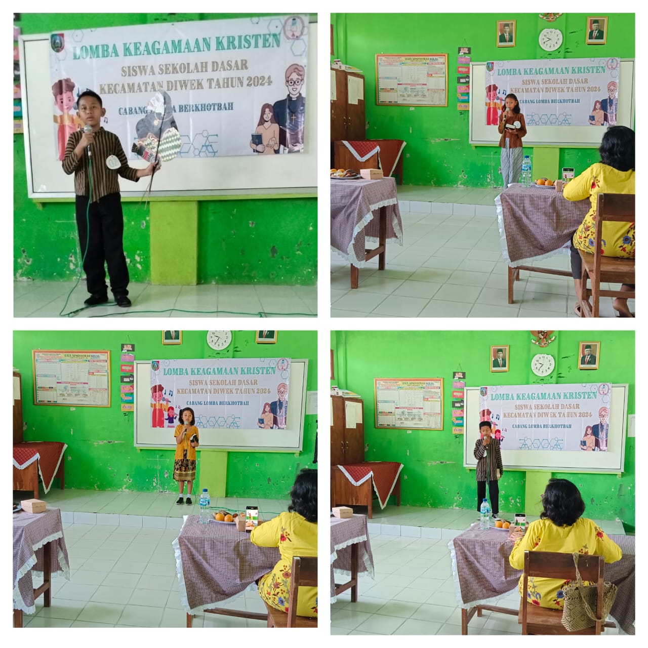 Foto: Peserta lomba khotbah rohani saat action.
