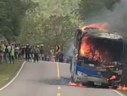 Bus Rute Internasional Kupang – Dili Timor Leste Terbakar di NTT, Ratusan Juta Rupiah Hangus