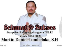 SFY Memberikan Selamat atas Pelantikan Anggota DPR RI Martin Daniel Tumbelaka