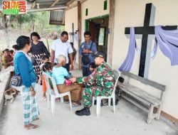 Satgas Pamtas RI – RDTL Yon Arhanud 15/DBY Berbagi Kesehatan di Haumeniana
