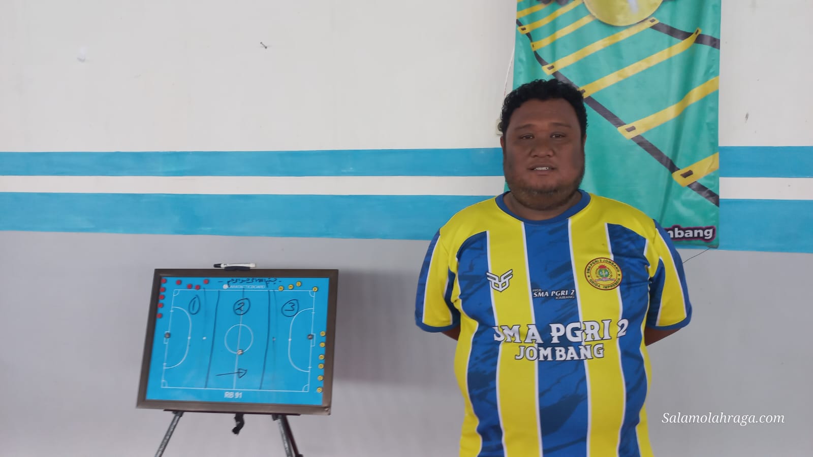 Foto: Bagus Fitriawan Ketua Cabor futsal Kabupaten Jombang saat seleksi calon atlet PORPROV.