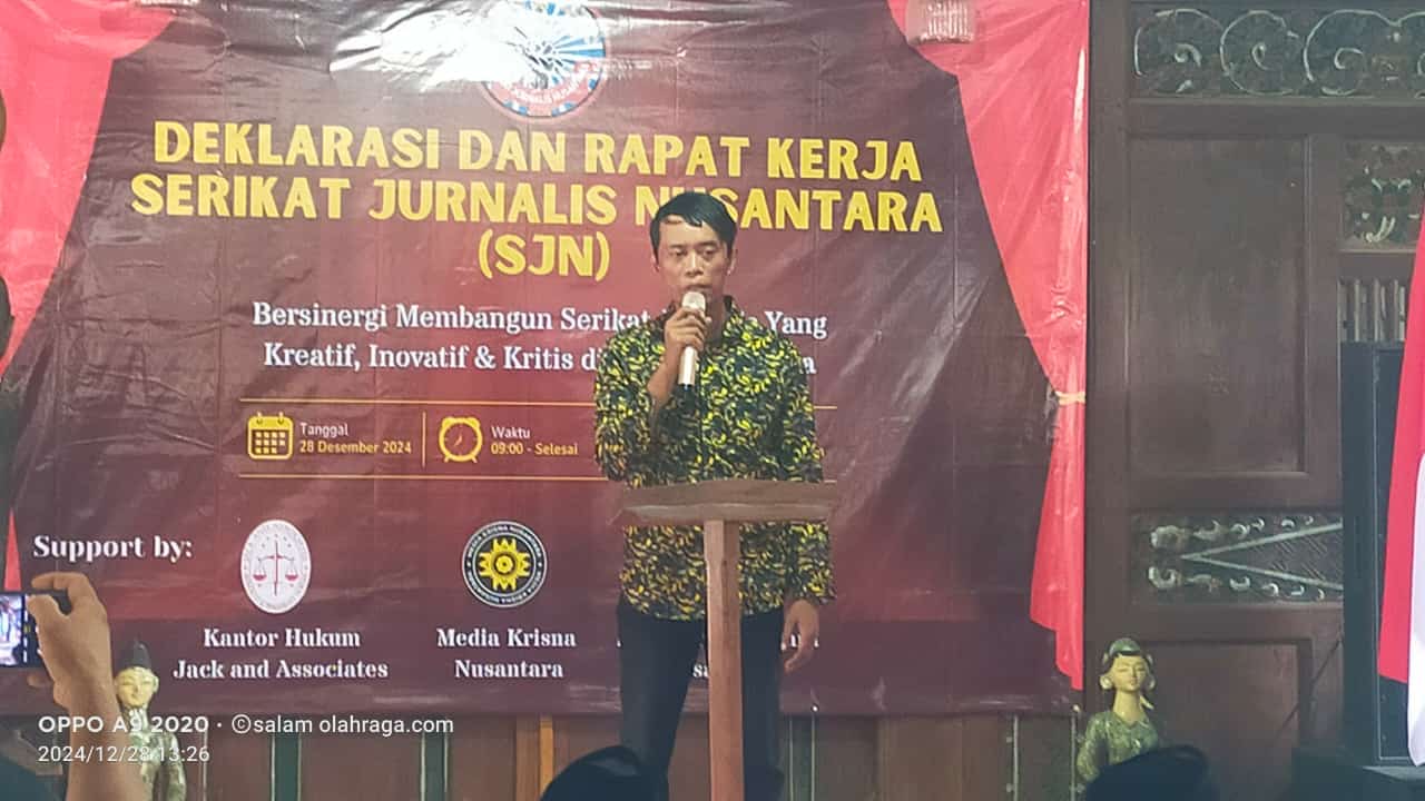 Foto: Rudiyanto Ketua Harian SJN DPC Jombang saat sampaikan terima kasih dan harapannya.