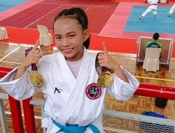ABISHAI RATRI ANAK GKJW TROPODO SABET 2 MEDALI EMAS DALAM KEJUARAAN KARATE KANJURUHAN OPEN 2025