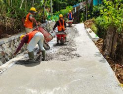 Warga Desa Sukawangi Sambut Baik Pembangunan Infrastuktur Jalan Program Bankeudes