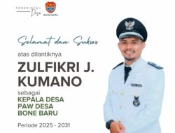 Zulfikri J. Kumano Resmi Jabat Kades Bone Baru Periode 2025–2031