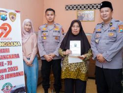 Sambut HUT Bhayangkara ke-79, Polres Jombang Gelar Anjangsana ke Anggota Sakit, Purnawirawan, dan Warakawuri