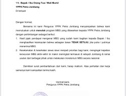 Yayasan Pendidikan Kristen Petra Jombang Tolak Program MBG