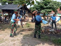 Rayakan HUT ke-80 TNI, Lanud Pangeran M Bun Yamin Gelar Bersih-Bersih Pasar di Tulang Bawang