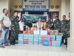 Koramil 07 Tarusan Salurkan Bantuan Kemanusiaan Kemenhan kepada Masyarakat Terdampak Banjir di Nagari Duku Utara