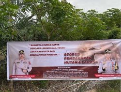 Lawan El Nino “Godzilla”, Polres Nagan Raya Sebar Puluhan Spanduk dan Flyer Larangan Karhutla