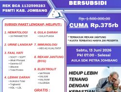 PSMTI Jombang Gelar MCU Super Lengkap Termasuk EKG Plus Soto Ayam Gratis