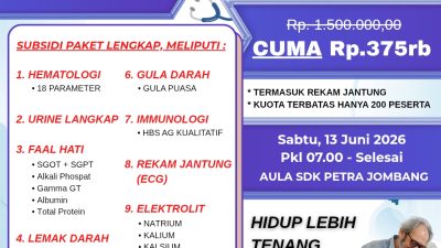 PSMTI Jombang Gelar MCU Super Lengkap Termasuk EKG Plus Soto Ayam Gratis