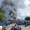 Gereja GBI Imanuel dan Kawasan Pertokoan Pasar Lama Dekai Hangus Terbakar