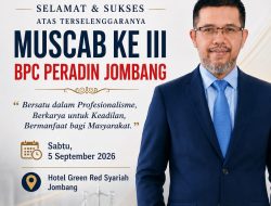 Ketua PKN Jombang Toni Siswanto S.H. Ucapkan Selamat atas Terselenggaranya MUSCAB III BPC PERADIN Jombang