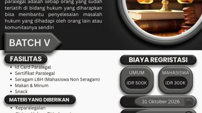 Bongkar Tuntas Trik Advokasi dan Perlindungan Debitur, Pelatihan Paralegal Batch V Jombang Resmi Dibuka