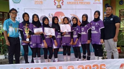 Membanggakan! SDN Ngrambe 1 Juara 1 Bola Voli Putri AKSARA 2026, Kapten Adha Okta Jadi Motor Tim